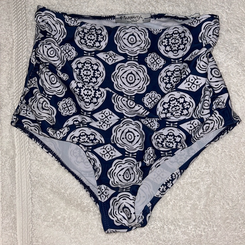 Floral high waisted bikini bottoms
